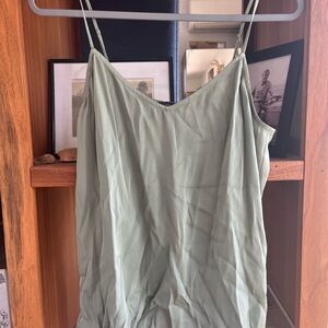 Quince Olive Green Satin Camisole